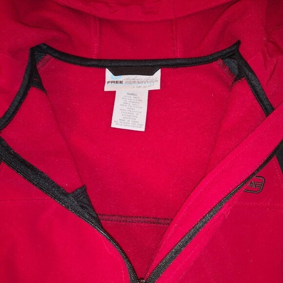 Free Country Ladies Size Small Red w/ Black Fleece Lined Full Zip Hooded Jacket - Picture 5 of 12